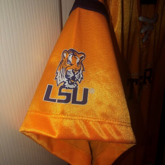KA for Her LSU purple/gold jersey top tiger emblem both sleeves sz XL worn once - Picture 2 of 5